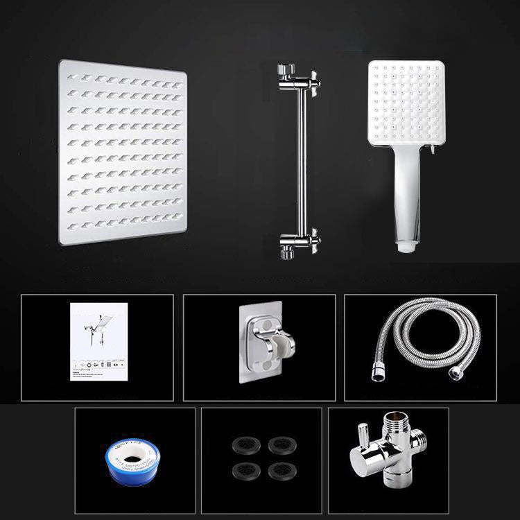 Contemporary Shower Head Combo Polished Stainless Steel Wall-Mount Shower Head