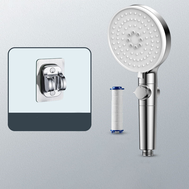 Contemporary Handheld Shower Head Round Shower Head Combo in Silver