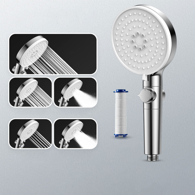 Contemporary Handheld Shower Head Round Shower Head Combo in Silver