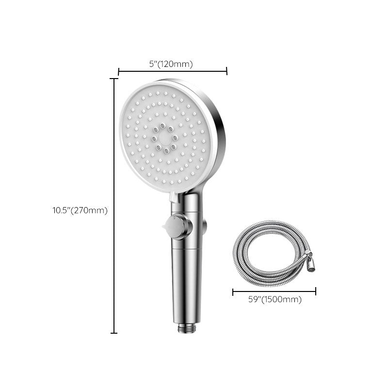 Contemporary Handheld Shower Head Round Shower Head Combo in Silver