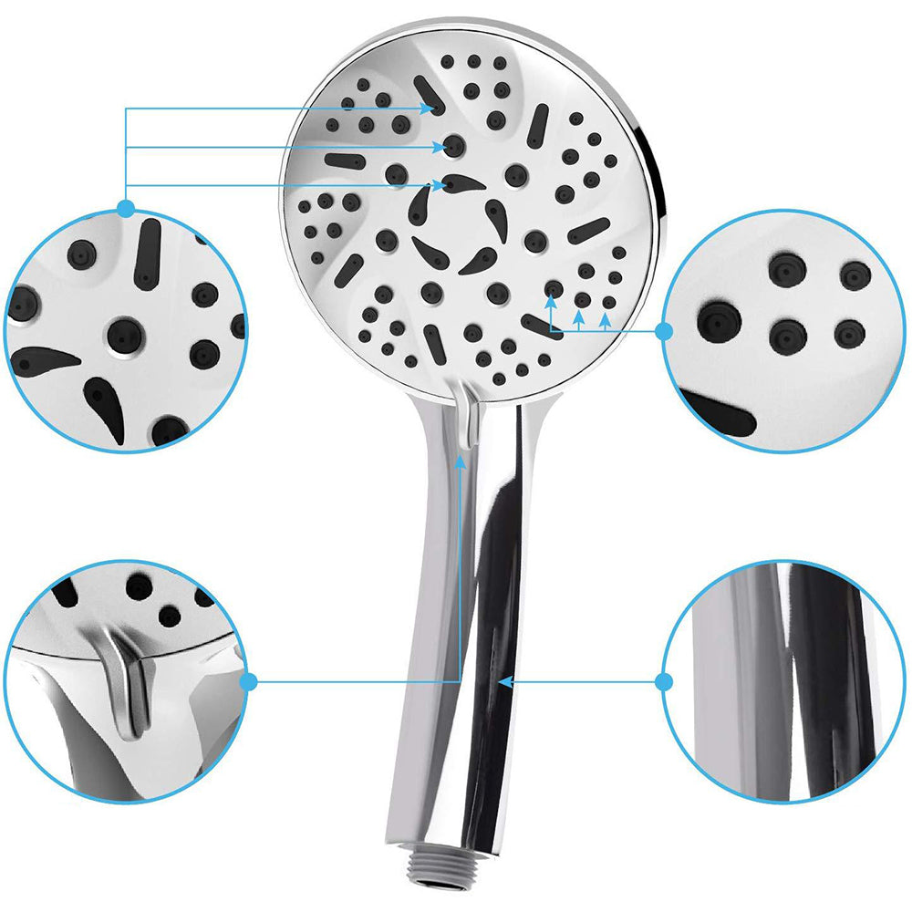 Modern Dual Shower Head Square High Arch Shower Head in Silver