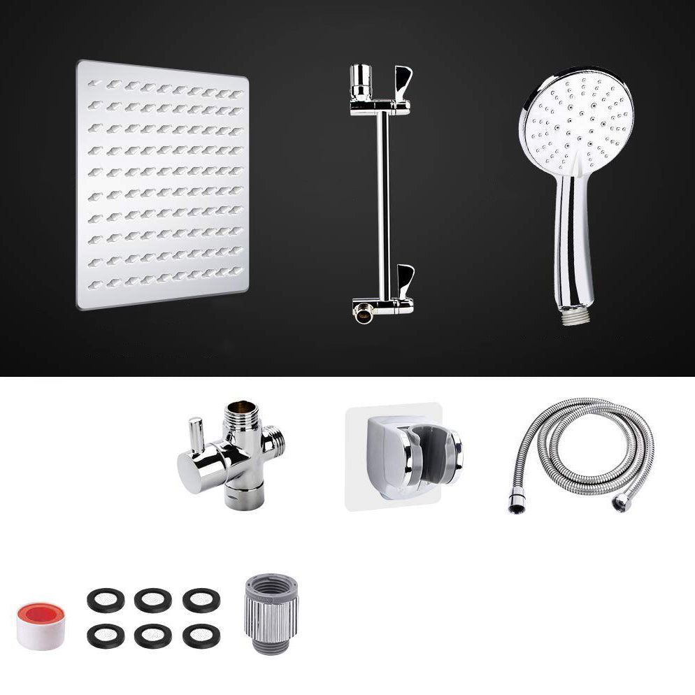 Modern Dual Shower Head Square High Arch Shower Head in Silver