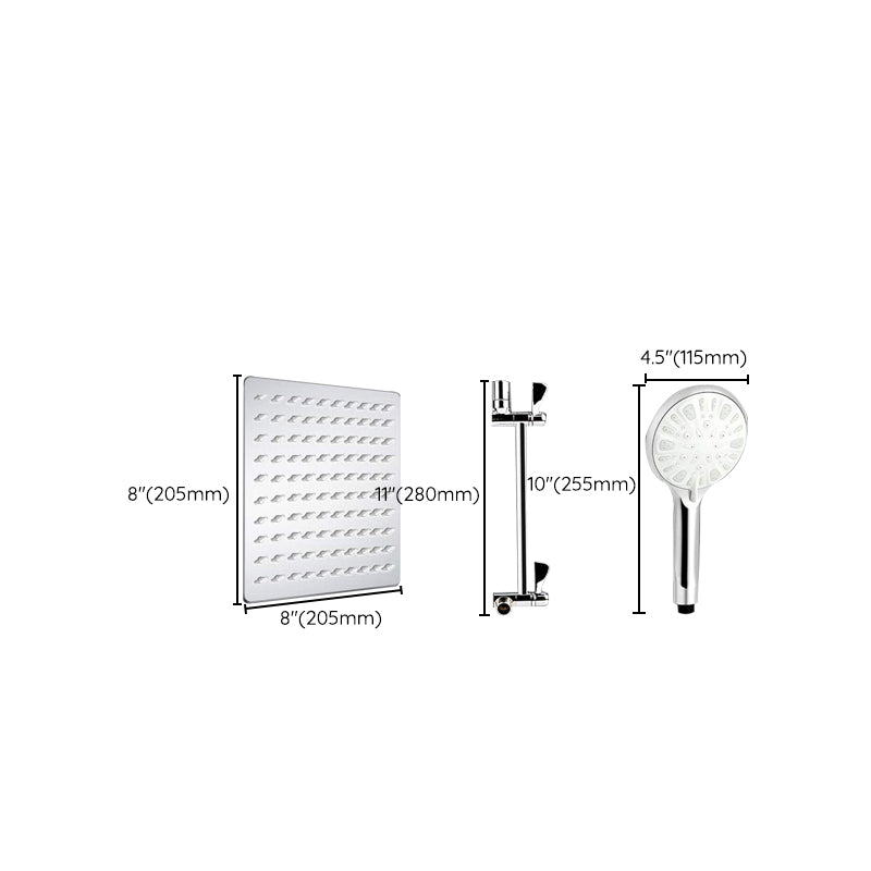 Modern Dual Shower Head Square High Arch Shower Head in Silver