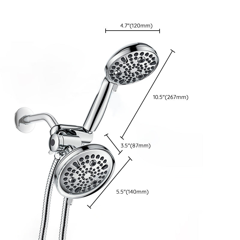 Contemporary Shower Combo Adjustable Shower Head Chrome Ceiling Mounted Round Shower Head