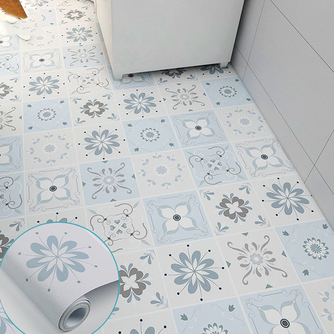 Modern Vinyl Plank Peel and Stick Lattice Print PVC Flooring for Bathroom