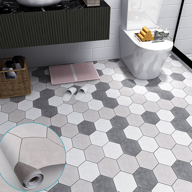 Modern Vinyl Plank Peel and Stick Lattice Print PVC Flooring for Bathroom