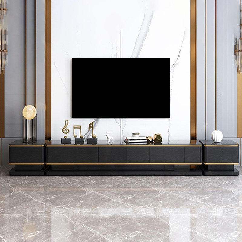 Enclosed Storage TV Media Stand Glam Media Console with Drawers