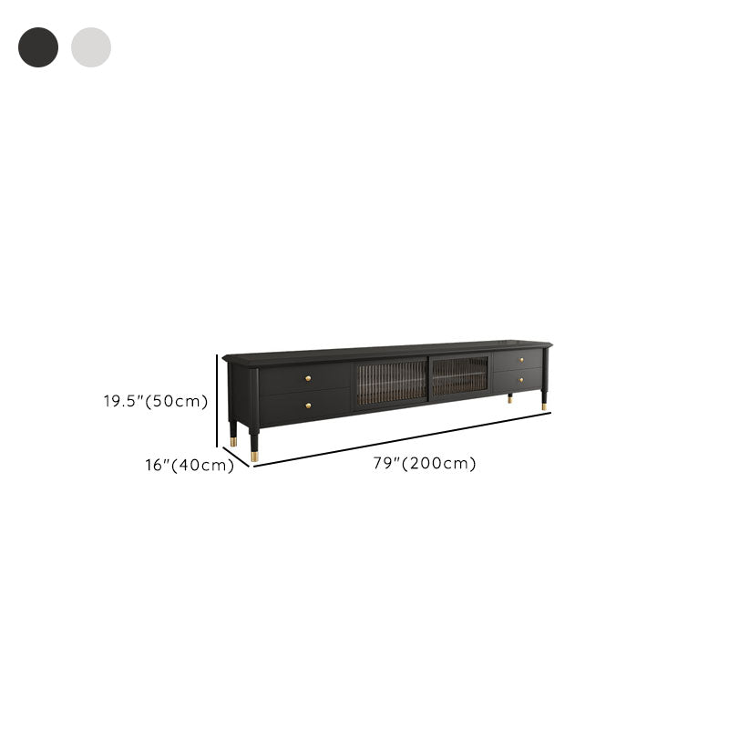 Enclosed Storage TV Media Stand Wooden Media Console with Drawers