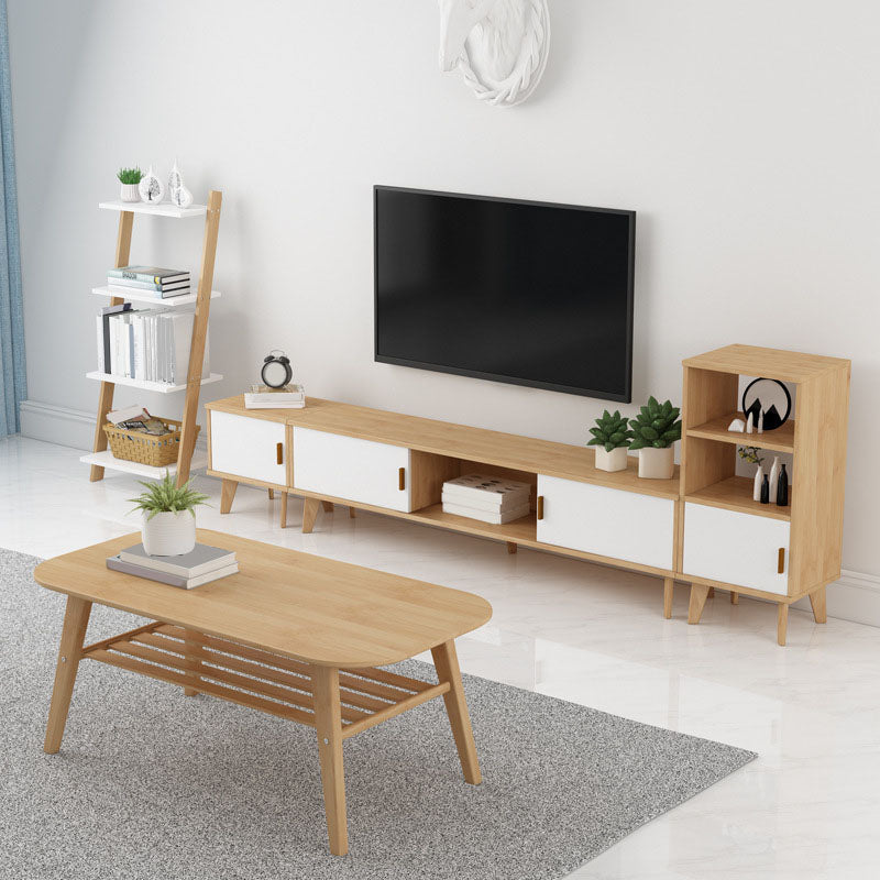 Contemporary TV Media Stand Wooden Media Console for Living Room