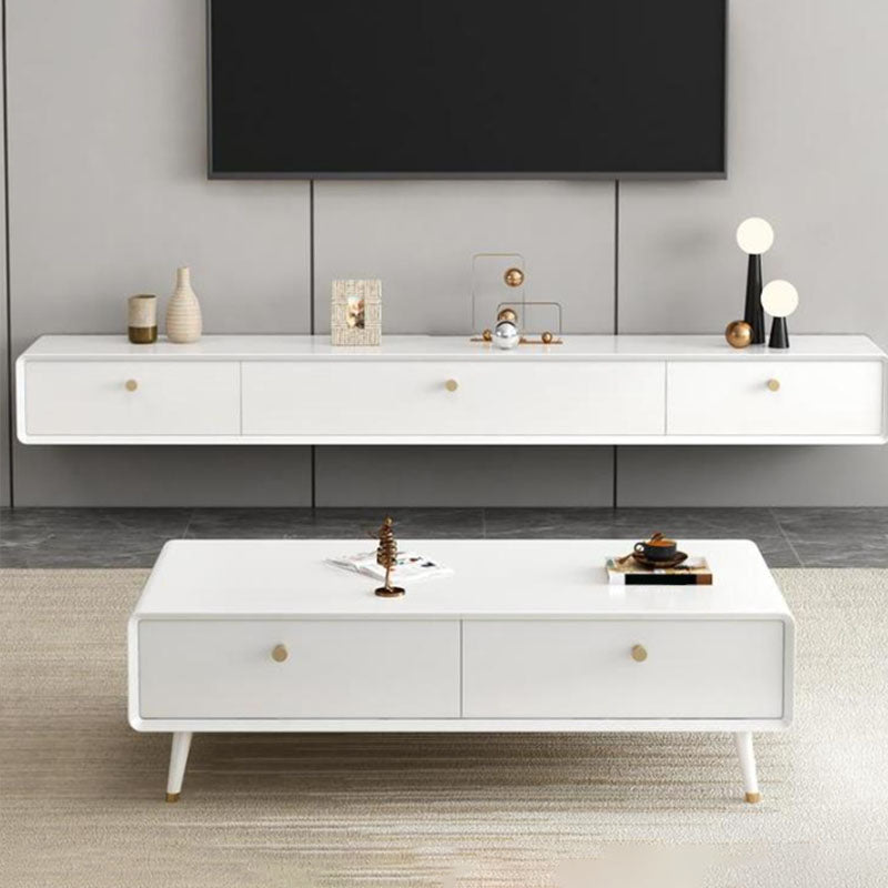 Wooden TV Media Stand Contemporary Media Console with 2 Drawers