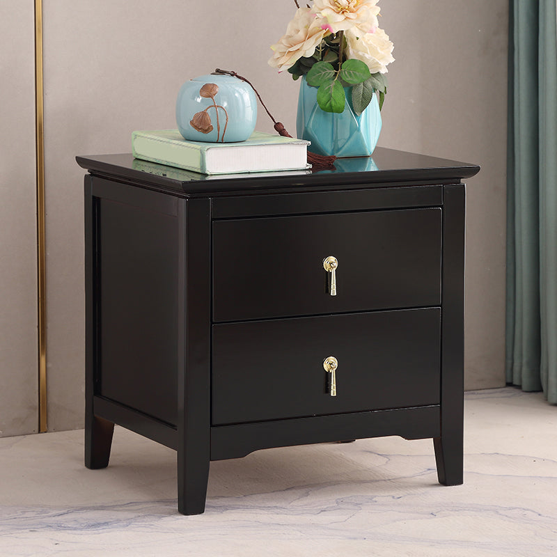 Drawer Storage Traditional Accent Table Nightstand Antique Finish Bed Nightstand