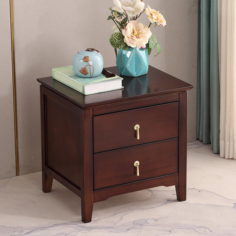 Drawer Storage Traditional Accent Table Nightstand Antique Finish Bed Nightstand