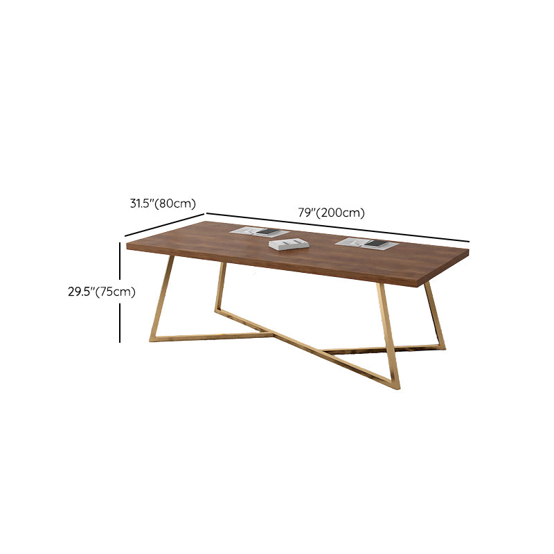 Glam Office Desk Solid Wood Rectangular Writing Desk , 29.53-inch Tall