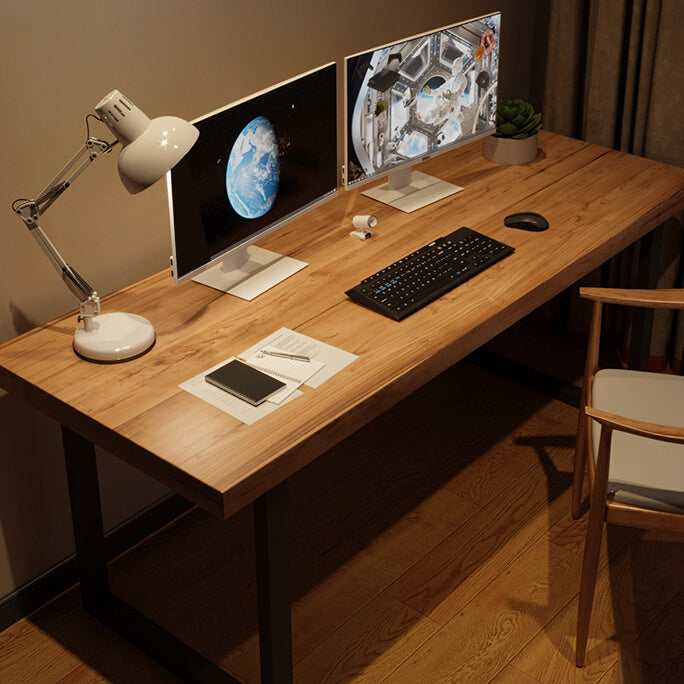 Solid Wood Rectangular Gaming Desk 29.53" Tall Sled Base Computer Desk