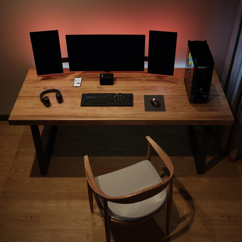 Solid Wood Rectangular Gaming Desk 29.53" Tall Sled Base Computer Desk