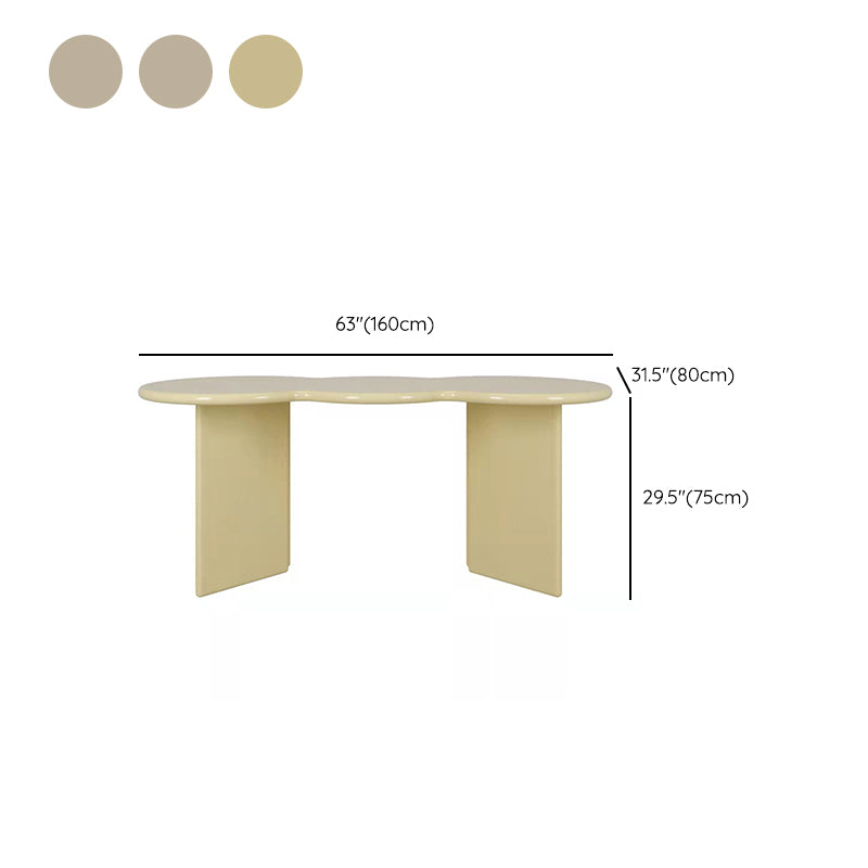 Irregular Shaped Wood Office Desk White/Black/Yellow Writing Desk for Office