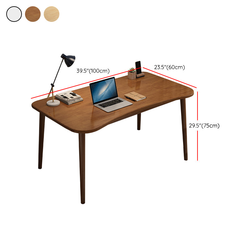 Solid Wood Office Desk Parsons Base 29.53" Tall Writing Desk