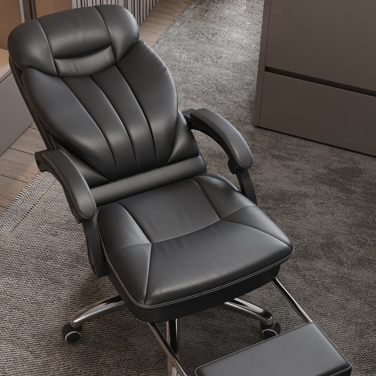 Modern Leather Swivel Chair Adjustable Seat Height Office Chair with Wheels