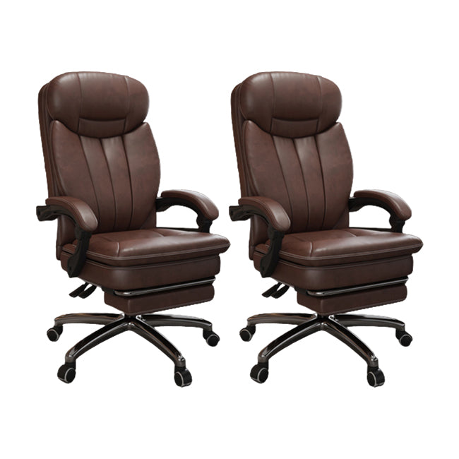 Modern Leather Swivel Chair Adjustable Seat Height Office Chair with Wheels