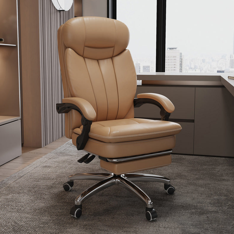 Modern Leather Swivel Chair Adjustable Seat Height Office Chair with Wheels