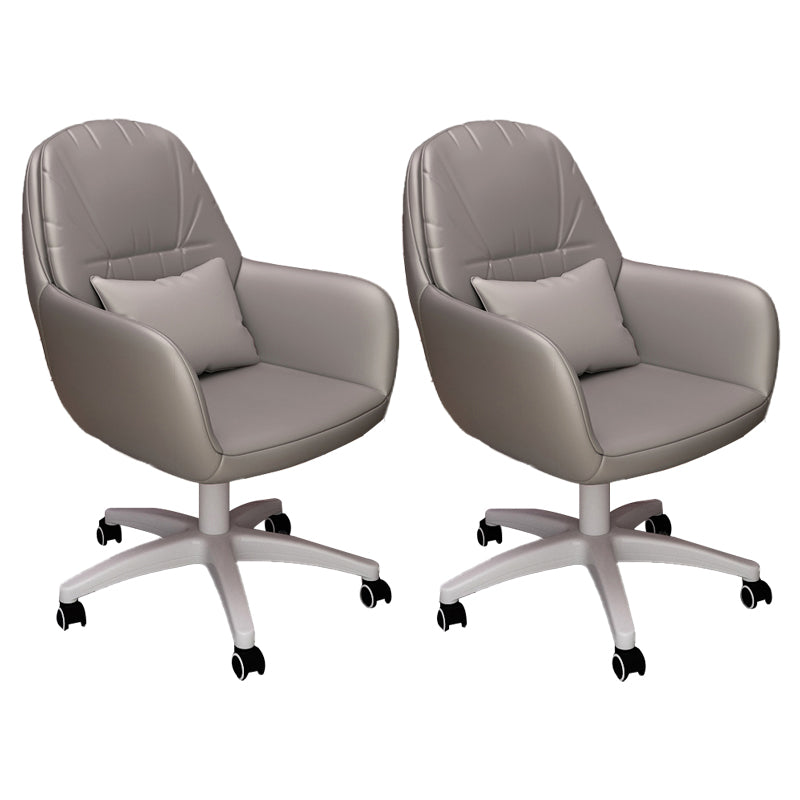 Contemporary Office Chair Ergonomic Upholstered Desk Chair with Wheels