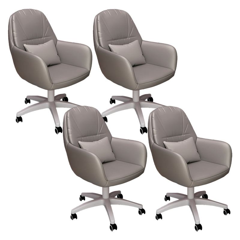 Contemporary Office Chair Ergonomic Upholstered Desk Chair with Wheels