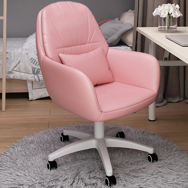 Contemporary Office Chair Ergonomic Upholstered Desk Chair with Wheels