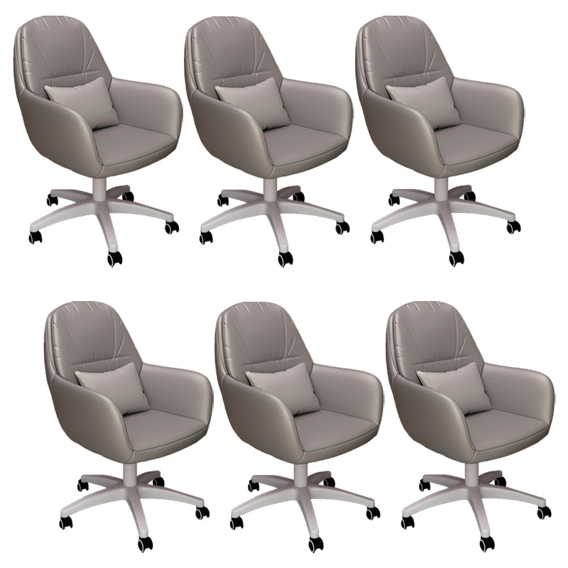 Contemporary Office Chair Ergonomic Upholstered Desk Chair with Wheels