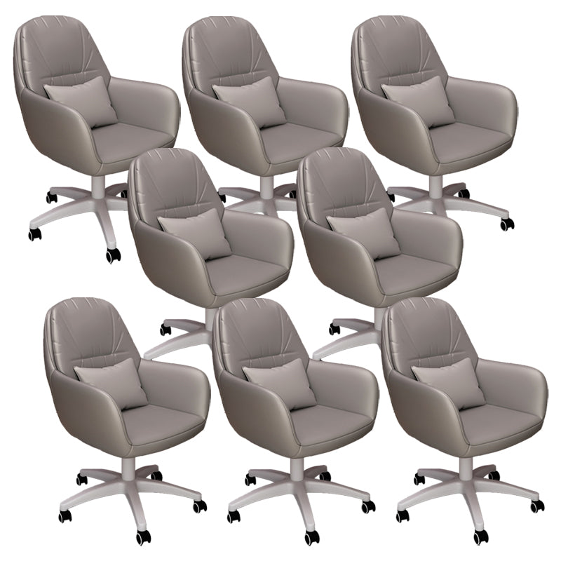 Contemporary Office Chair Ergonomic Upholstered Desk Chair with Wheels