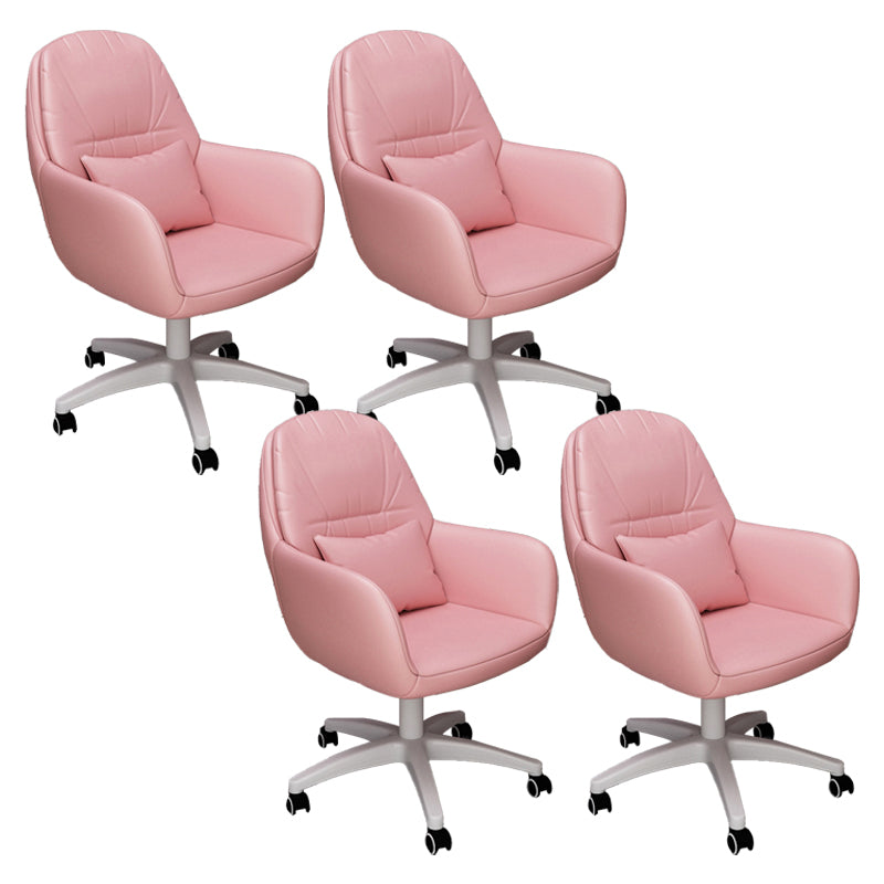 Contemporary Office Chair Ergonomic Upholstered Desk Chair with Wheels