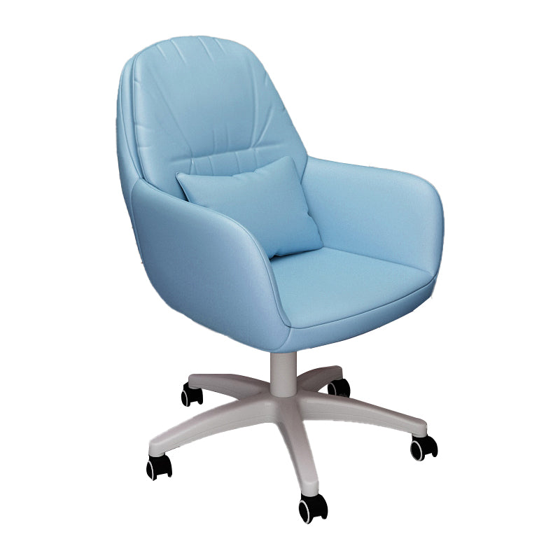 Contemporary Office Chair Ergonomic Upholstered Desk Chair with Wheels