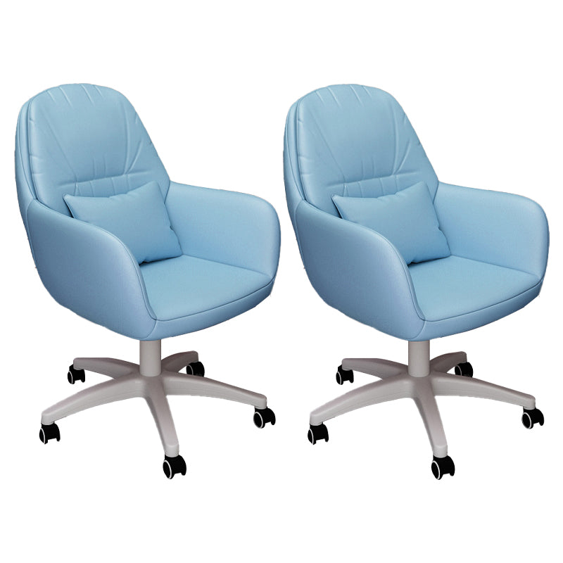 Contemporary Office Chair Ergonomic Upholstered Desk Chair with Wheels