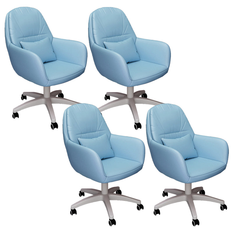 Contemporary Office Chair Ergonomic Upholstered Desk Chair with Wheels