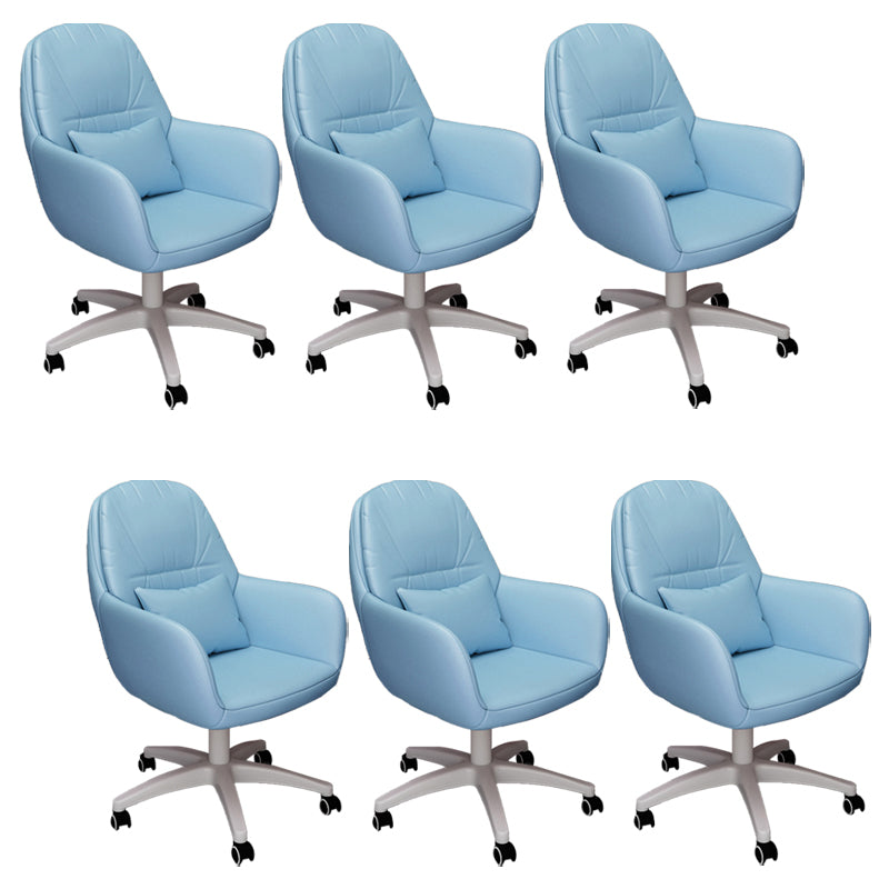 Contemporary Office Chair Ergonomic Upholstered Desk Chair with Wheels