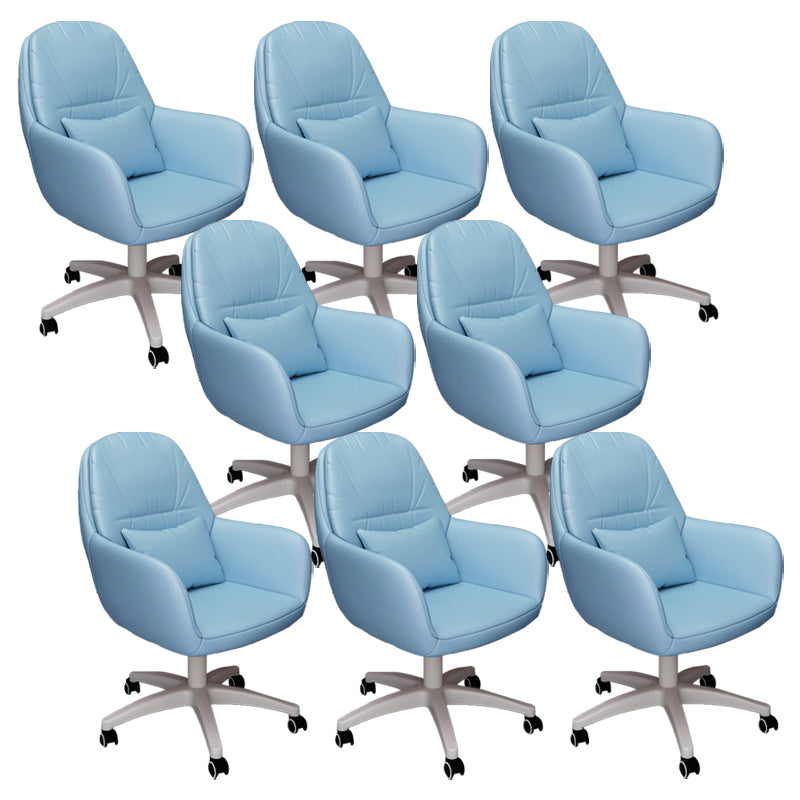 Contemporary Office Chair Ergonomic Upholstered Desk Chair with Wheels