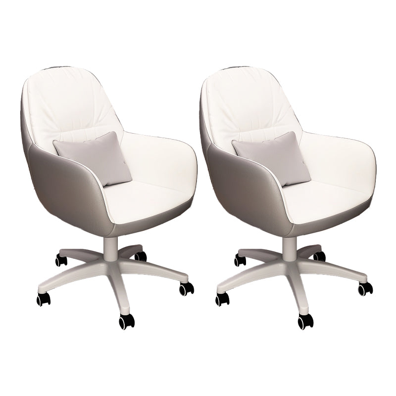 Contemporary Office Chair Ergonomic Upholstered Desk Chair with Wheels