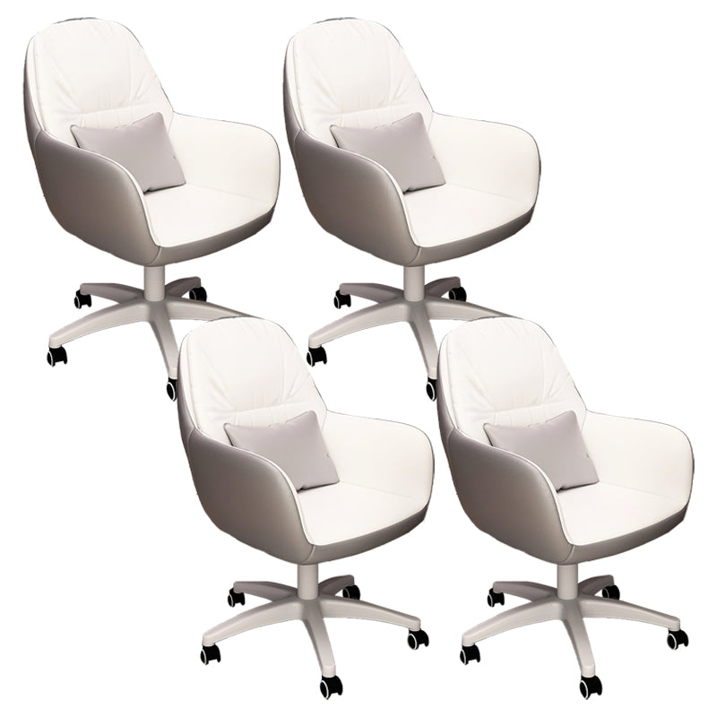 Contemporary Office Chair Ergonomic Upholstered Desk Chair with Wheels