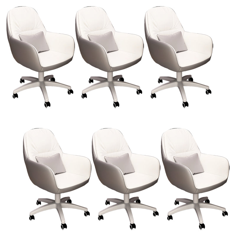 Contemporary Office Chair Ergonomic Upholstered Desk Chair with Wheels