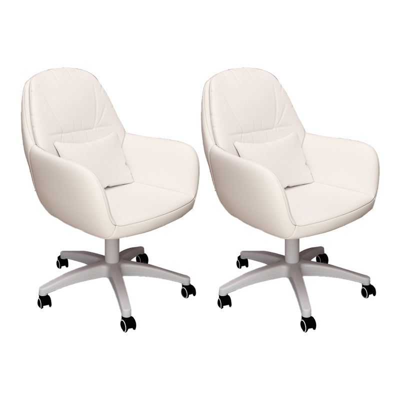 Contemporary Office Chair Ergonomic Upholstered Desk Chair with Wheels