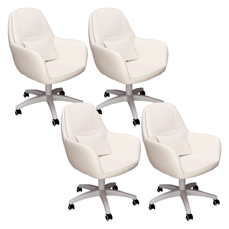 Contemporary Office Chair Ergonomic Upholstered Desk Chair with Wheels