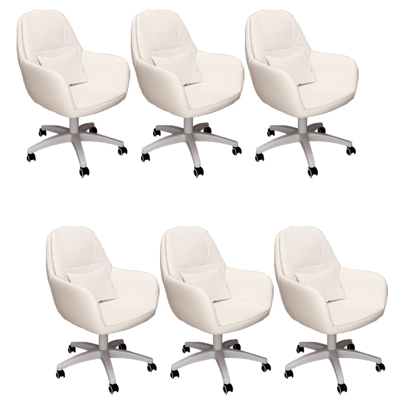 Contemporary Office Chair Ergonomic Upholstered Desk Chair with Wheels