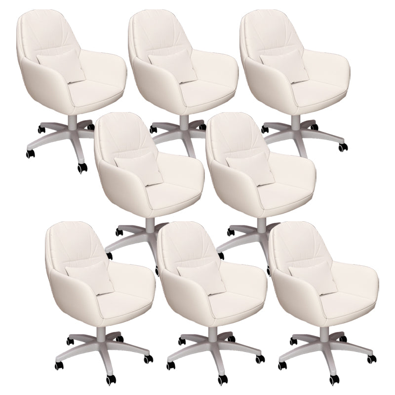 Contemporary Office Chair Ergonomic Upholstered Desk Chair with Wheels