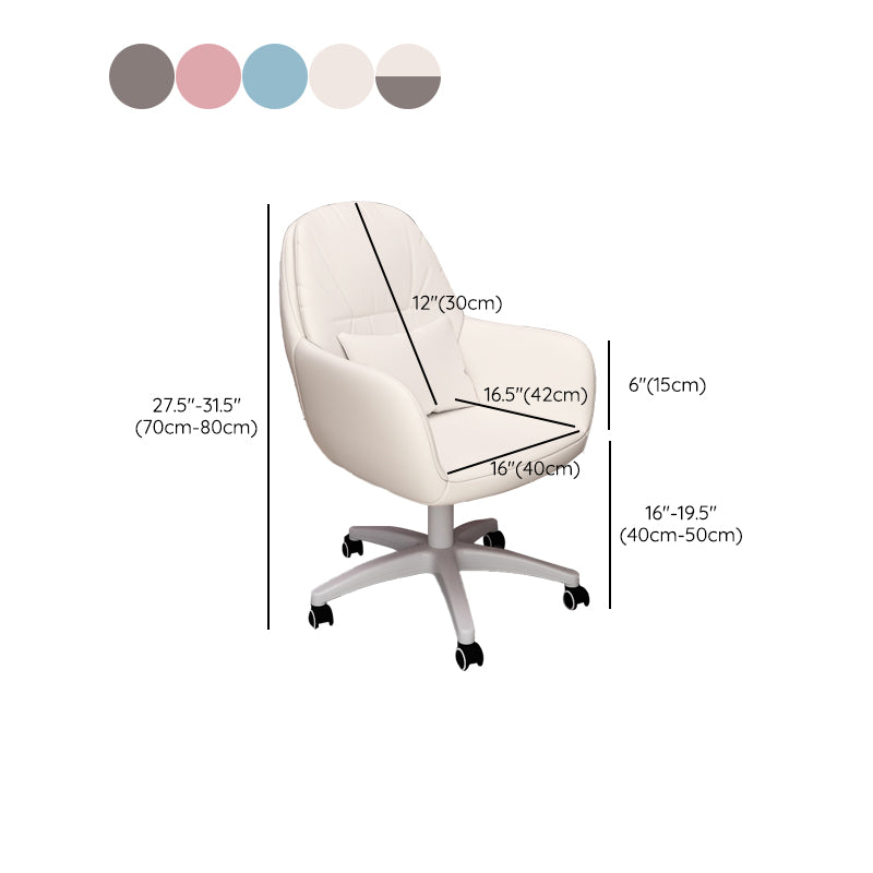 Contemporary Office Chair Ergonomic Upholstered Desk Chair with Wheels