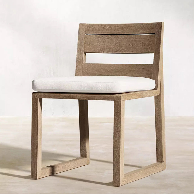 Solid Wood Patio Dining Chair in Brown Modern Upholstered Chairs