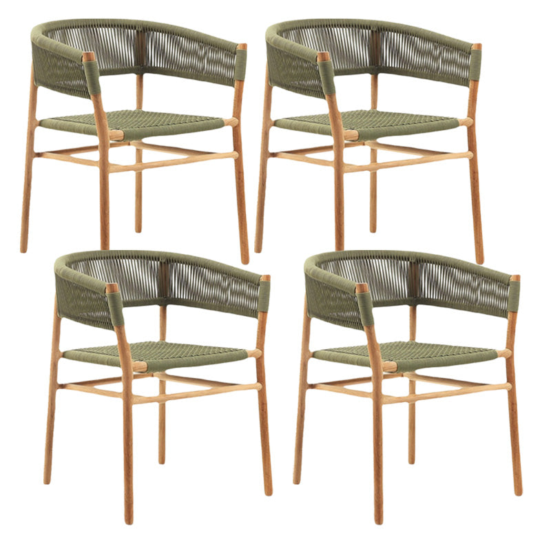 Solid Wood Tropical Patio Dining Side Chair Set of 2/4/6/8 Dining Side Chair