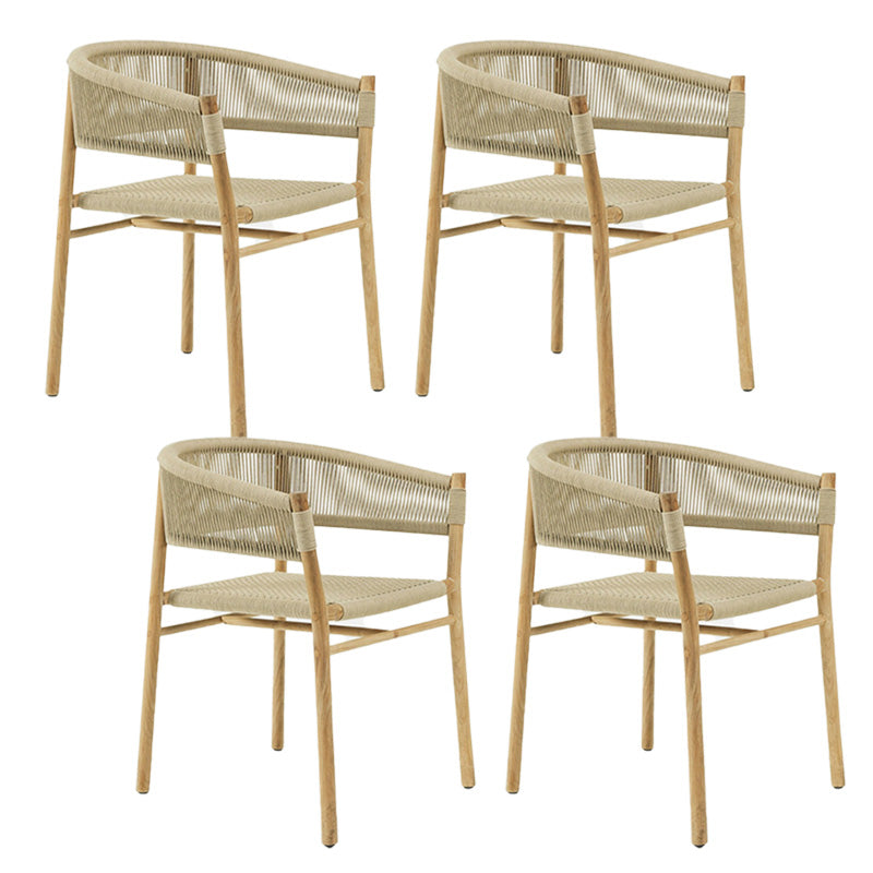 Solid Wood Tropical Patio Dining Side Chair Set of 2/4/6/8 Dining Side Chair