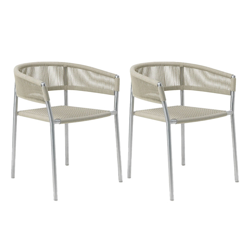 Tropical Outdoor Bistro Chairs with Arm and Brone Back Dining Side Chair Set of 2/4/6/8