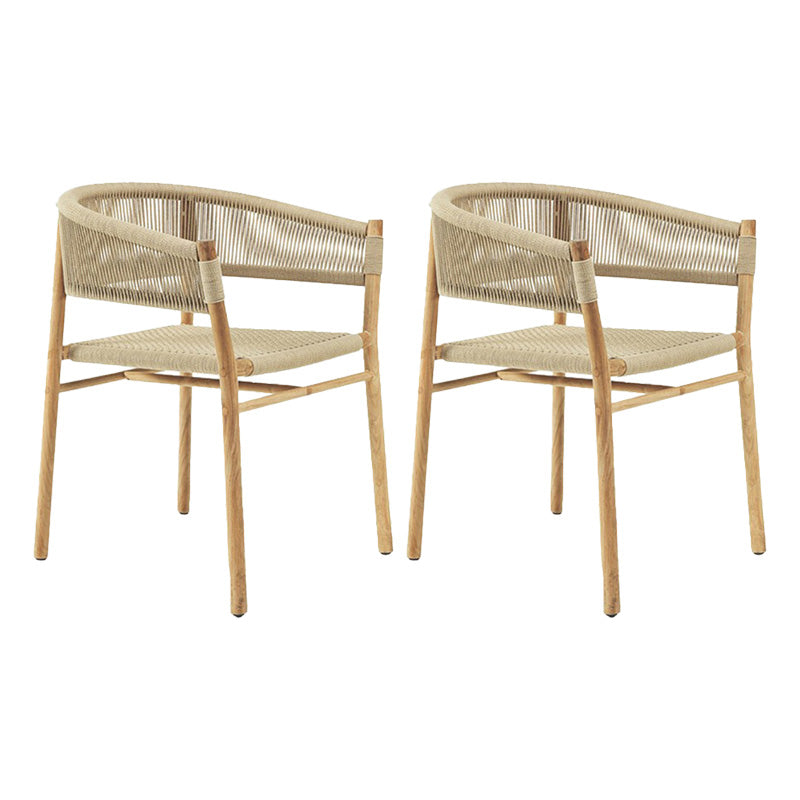 Tropical Outdoor Bistro Chairs with Arm and Brone Back Dining Side Chair Set of 2/4/6/8