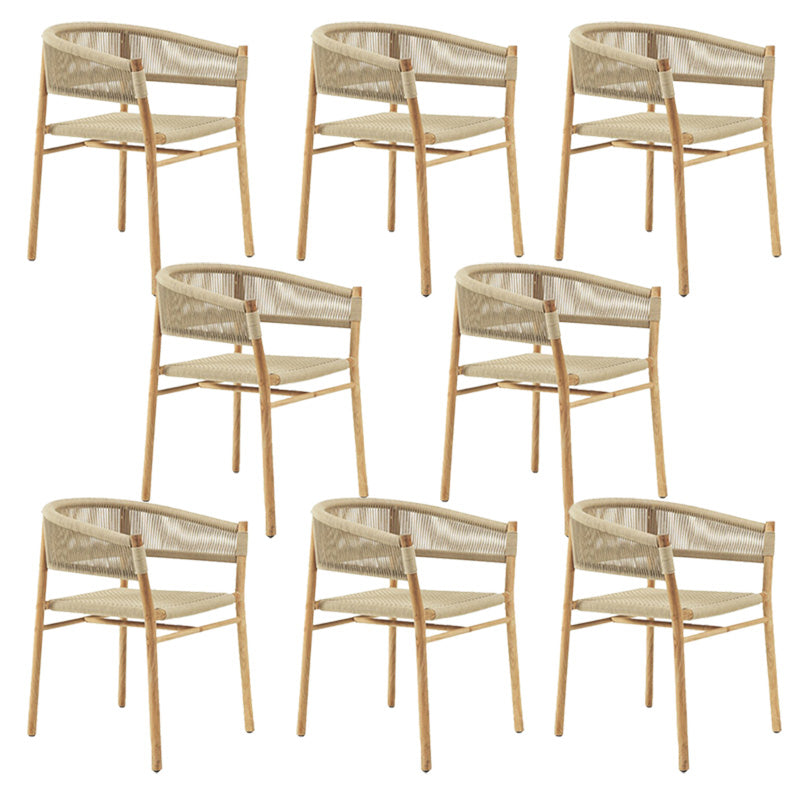 Tropical Outdoor Bistro Chairs with Arm and Brone Back Dining Side Chair Set of 2/4/6/8