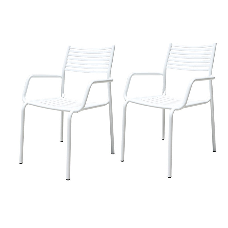 Metal Stacking Dining Side Chair Modern Patio Dining Armchair Set of 1/2/4/6/8